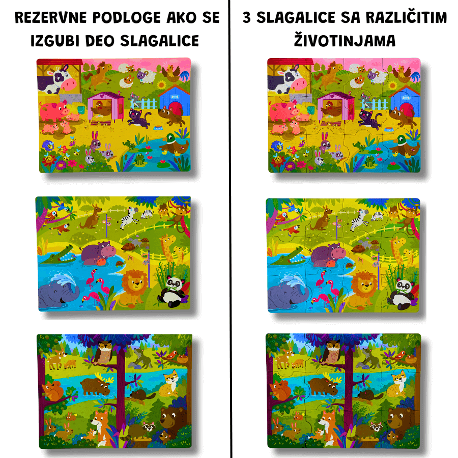 Slagalica Sa Životinjama - Složi Je  i Uči Kroz Igru