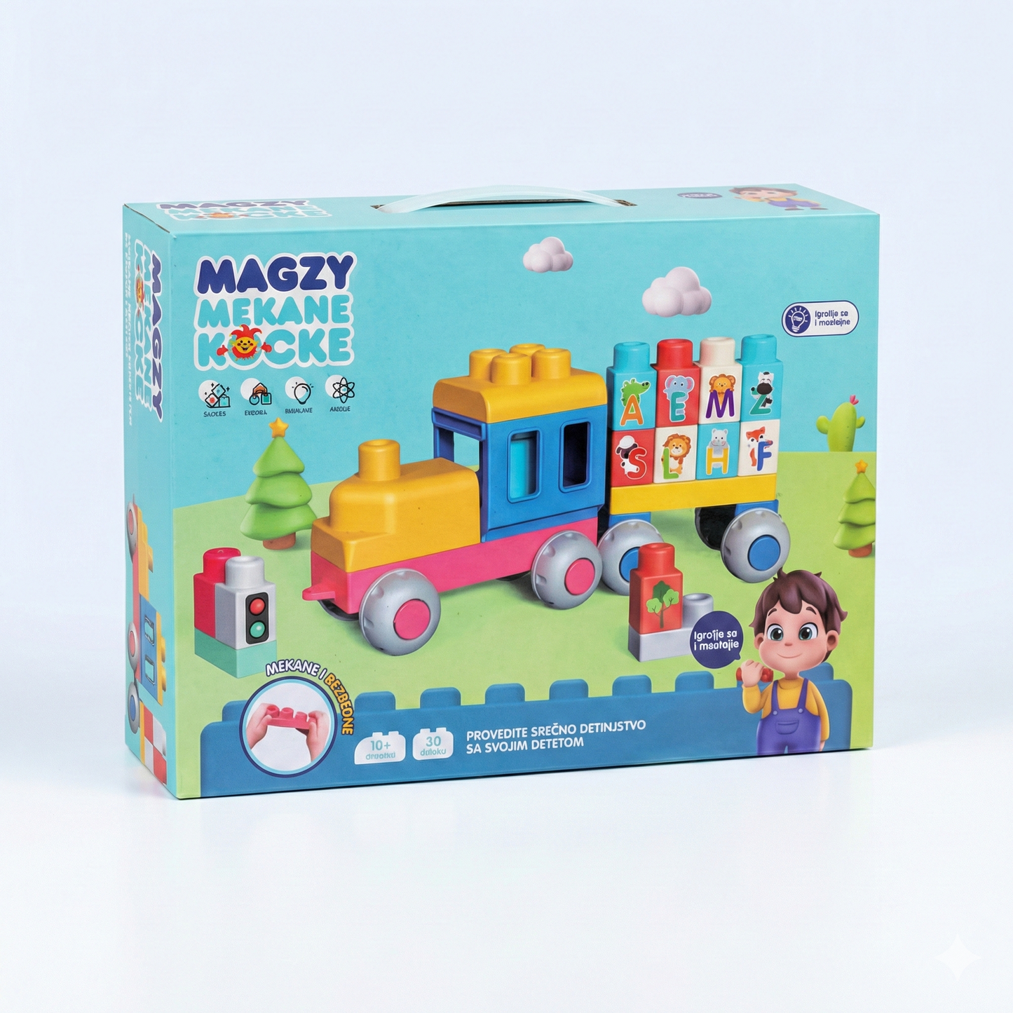 Mekane kocke za bebe – Vozić 30 kom