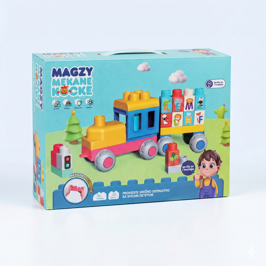 Mekane kocke za bebe – Vozić 30 kom